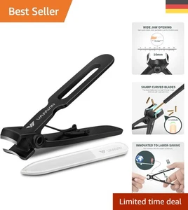 Robuster Zehennagelknipser mit Ergonomischem Design und Nagelfeile im Lederetui - Bild 1 von 10