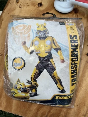 NUEVO-Disfraz Muscular Transformers Bumblebee M (7-8) Niños Halloween-Cosplay-Disfraz Foto 1 de 2