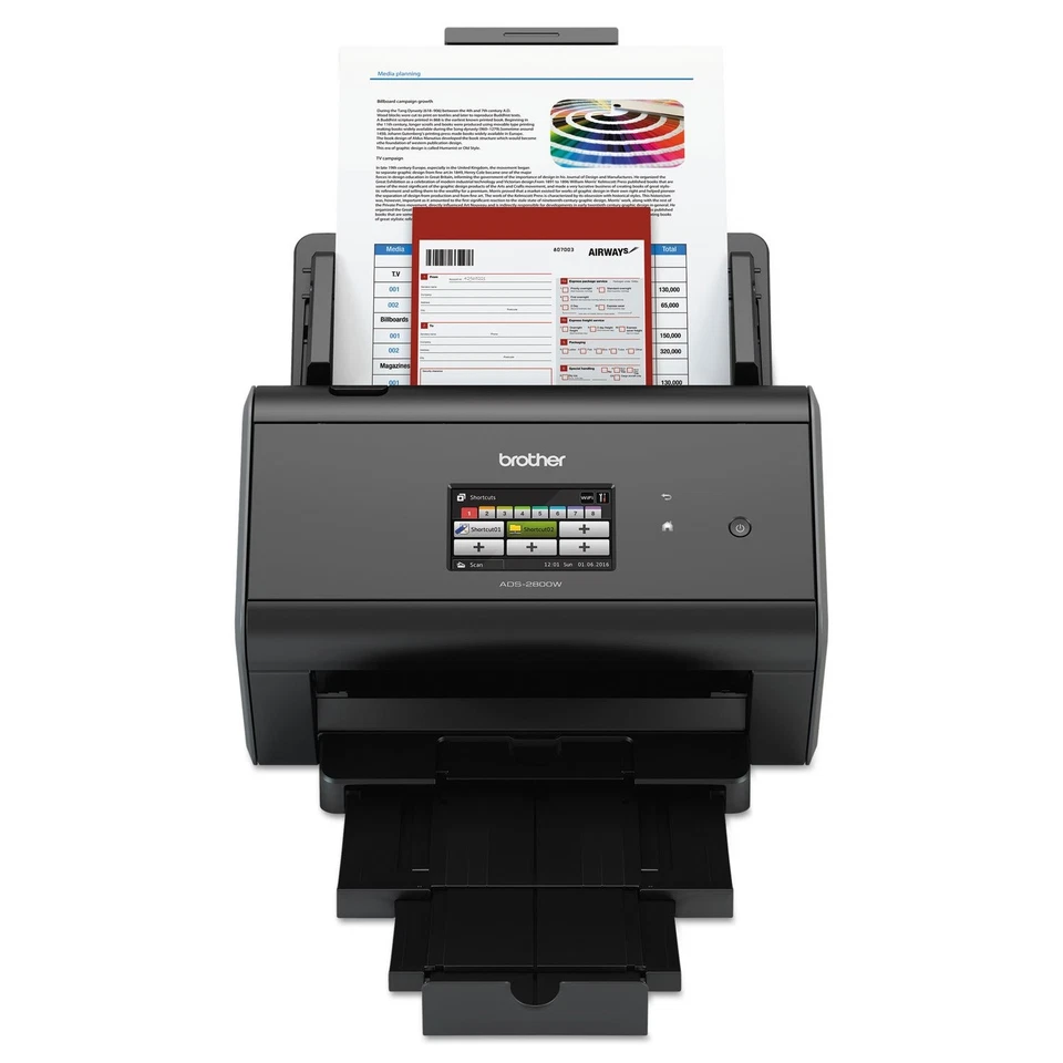 Brother ImageCenter ADS-2800W Wireless Document Scanner, Multi-Page Scanning, - Image 1 of 4