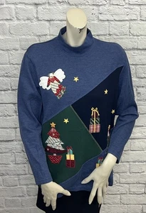 KAREN SCOTT SPORT DAMEN PULLOVER MEHRFARBIG WEIHNACHTEN PRINT GRÖSSE M - Bild 1 von 5