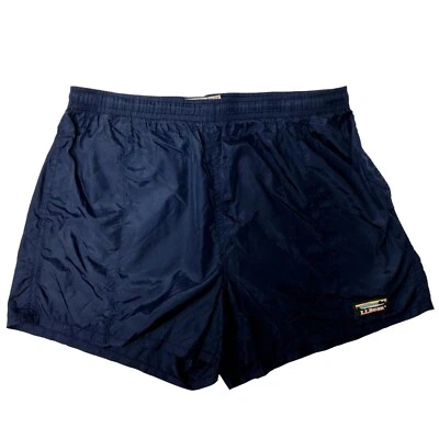 Vtg 70 80's LL Bean Women SHINY Navy Blue SATIN Nylon Casual Athletic Shorts M - Image 1 of 4