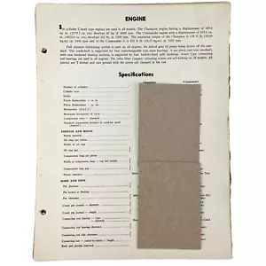 1950 Studebaker Manual Engine Specs Repair Maintenance Champion Commander Vtg - Picture 1 of 1