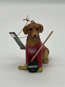 Montreal Canadiens Equipo Perro Ornamento Golden Retriever NHL Hockey - Imagen 1 de 3