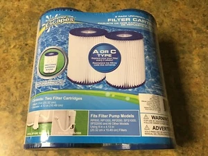 Summer Escapes 2 Pack Universal Replacement Pool Filters Cartridge A or C Type - Picture 1 of 3