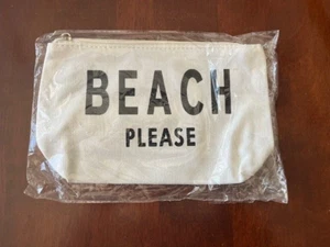 BEACH PLEASE Canvas Tote Bag - 6" x 9" - Picture 1 of 3