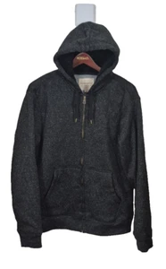 Weatherproof Vintage Jacket Mens Large Gray Sherpa Lined Hooded Full Zip - Picture 1 of 8