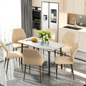 2/4PCS Luxury Kitchen Chairs Leathered Accent Side Chairs Dining Room Restaurant - Picture 1 of 32