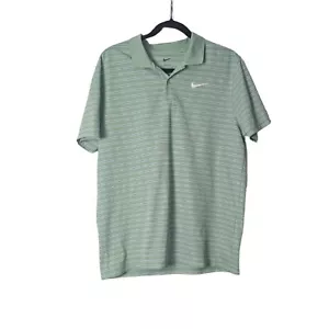 Nike Para Hombre Talla L Polo Golf Verde Rayas Absorbe Humedad Dri-Fit Aire Libre - Imagen 1 de 4
