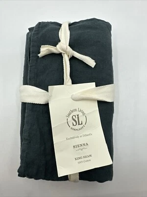 Southern Living Simplicity Sawyer King Sham Gris 100% Algodón 20"x 36" NUEVO Foto 1 de 4