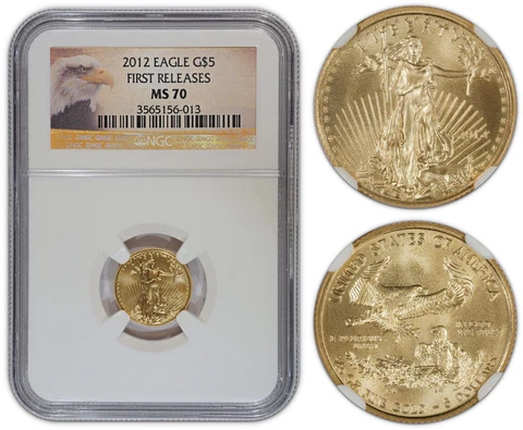 USA G$5 EAGLE 2012 1/10 Oz GOLD (NGC MS70) *PERFECT 70* Cover