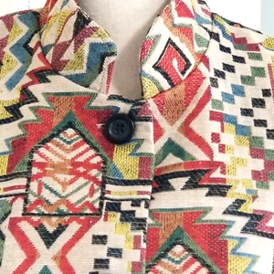 80's A Day Like This Jacket Shacket Women M tribal print NWT Pockets Button up - Picture 1 of 14