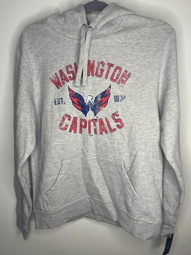 VETEMENTS Felpa con cappuccio pullover Washington Capitals Heritage nuova con etichette $65 MSRP Med molto bella