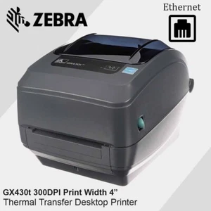 Zebra GX430t Thermal Transfer Printer 300DPI Print Width of 4-inch Ethernet - Picture 1 of 6
