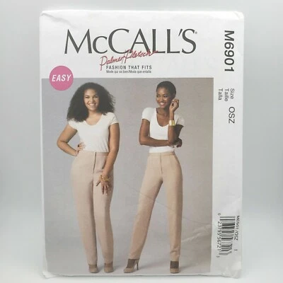 McCall's M6901 Semi-Fitted Tapered Pants Side Pockets Fly Zip Size 8-24W Uncut - Image 1 of 4