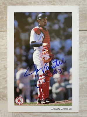 Jason Varitek Boston Red Sox Signed Autographed 4x6 Photo Team Issued/Food Drive - Image 1 of 2