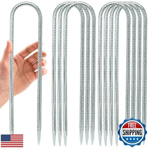 Kiivakii 12 INCH 8 Pack Trampoline Stakes, U Shaped Ground Anchors Wind Stake - Picture 1 of 5