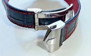 20 &22mm Leather Watch Band Strap with Clasp Compatible Tag Heuer Carrera Monaco - Picture 1 of 11