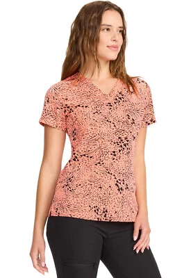 Wild Heart Med Couture Print Scrub V Neck Top MC632 WLHT - Image 1 of 4