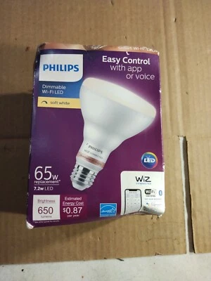 PHILIPS WIZ 562629 SOFT WHITE BR30 65W EQUIVALENT DIMMABLE SMART LED LIGHT BULB - Image 1 of 4
