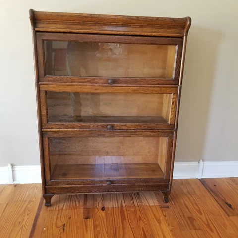 Antique Oak 3 Stack Bookcase - Humphrey Widman - Original Finish Cover