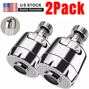 2 X Rotating 360° Faucet Movable Kitchen Tap Head Water Saving Nozzle Sprayer - Picture 1 of 14