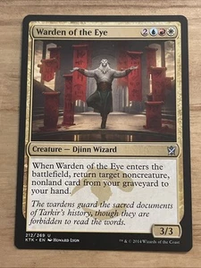 MTG Magic The Gathering Card Warden of the Eye Creature Djinn Wizard Khans Of Ta - Picture 1 of 2