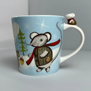 STARBUCKS Bone China Collectors Coffee Cup Mug Holiday Squirrel Huxley Mouse - Picture 1 of 6