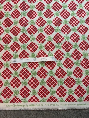 Moda FABRIC Kitty Christmas jingle bells Red Urban Chicks choice of size - Image 1 of 2