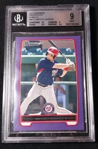 2012 Bowman Bryce Harper RC #BP10 Prospects Purple BGS 9 Mint - Picture 1 of 3