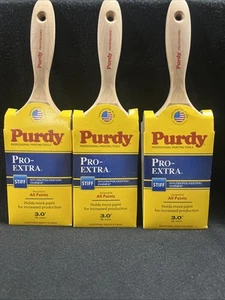 Lot Of 3 Purdy 3” Pro-Extra Paint Brush Stiff - Picture 1 of 1