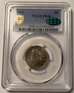 1901 Liberty V Nickel PCGS PR66 CAC Gem Proof - Picture 1 of 5