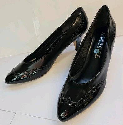 Naturalizer Pumps High Heel Shoes Women 10 M Slip On Shoe Black Palm Patent  - Image 1 of 4