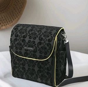 Petunia Pickle Bottom Convertible Baby Bag Floral Embossed Black Diaper Backpack - Picture 1 of 24