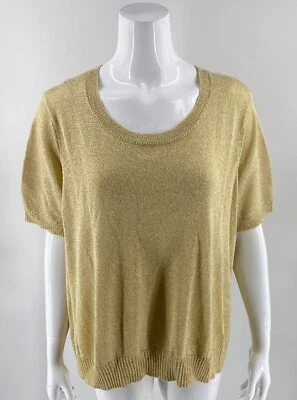 Suéter Lisa Rinna Mujer Talla XL Dorado Brillante Pullover Dos Piezas con Tanque NUEVO Foto 1 de 4