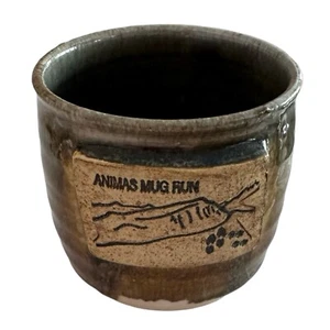 Taza de gres esmaltado vintage hecha a mano diseño rústico de 3”x 3” - Imagen 1 de 5