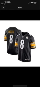 NEU Pittsburgh Steelers Kenny Pickett #8 lizenziertes Nike schwarz Spiel Trikot Größe L - Bild 1 von 8