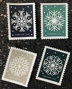 2024USA #5948-5951 Forever Winter Whimsy - Set of 4 Booklet Singles  snowflakes - Picture 1 of 1