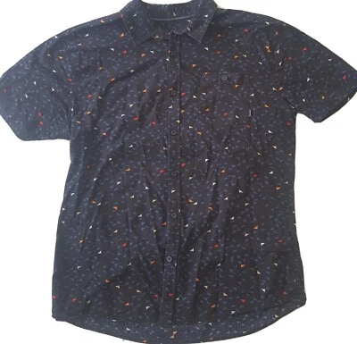 Mens Billabong Surf Button Up Shirt Sz Large Retro Print Tailored Fit Skate - image 1 of 4