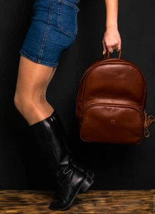 Lederrucksack für Laptop von POHVALIN braun - Bild 1 von 9