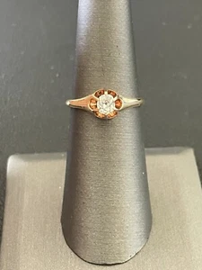 14k 0.33ct Solitaire Diamond Ring (L24) - Picture 1 of 7