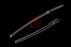 Pełny Tang Japoński miecz Katana Ręcznie robiony składany stalowy glina hartowane ostre ostrze