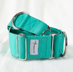 Turquoise Martingale Dog Collar Greyhound, Whippet Extra Wide - Picture 1 of 30