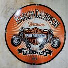 HARLEY MOTORCYCLE 30 INCHES ROUND ENAMEL SIGN