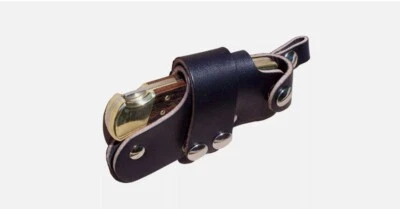 Leather Knife Black Sheath Belt Pocket Folding Knife Holder Compact Draw Knifes - Image 1 of 4