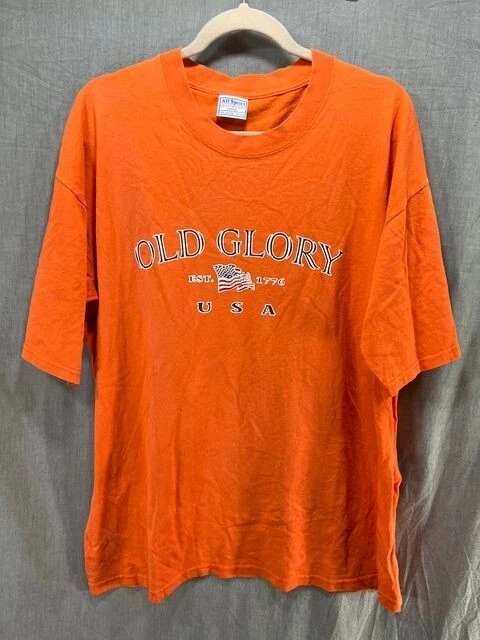 Camiseta Pullover De Colección Old Glory EE. UU. Adulto Extra Grande Naranja Manga Corta Para Hombres Foto 1 de 4