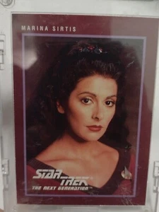 Marina Sirtis Signed 1991 Star Trek Next Generation Trading Card hard case troi - Picture 1 of 13