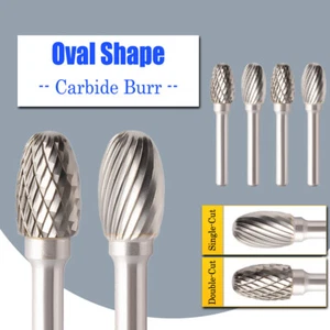Oval Einzel-/Doppelschnitt Wolframstahl Hartmetall Rotationsgrat Stanzschleifer Bit 3-16 mm - Bild 1 von 23