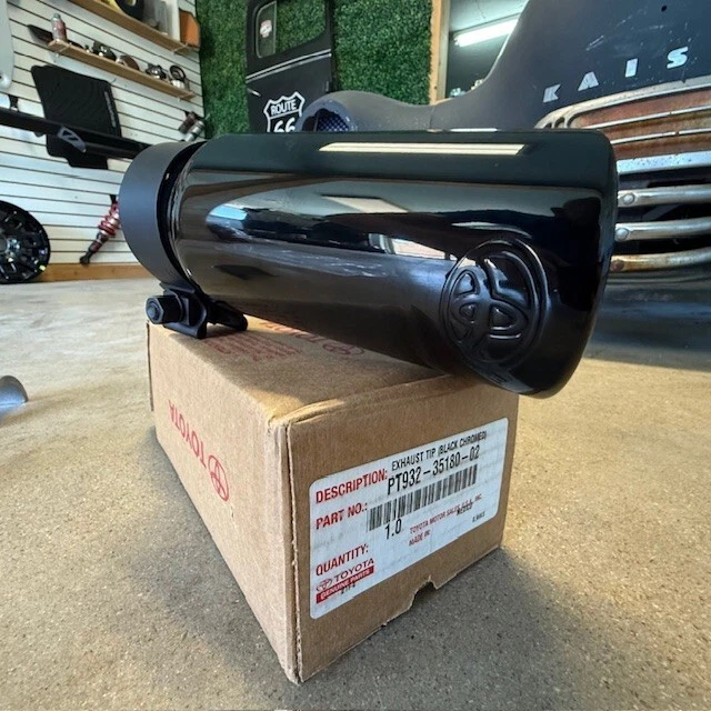 Genuine Toyota 2005-2020 Tacoma Black Chrome Exhaust Tip PT932-35180-02 - Image 1 of 4