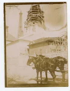 PHOTO, Expo Paris 1900 montage pavillon Tour Eiffel - Imagen 1 de 2
