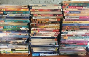 18 workout exercise fitness DVD lot yoga pilates cardio dance toning beginners - Imagen 1 de 1